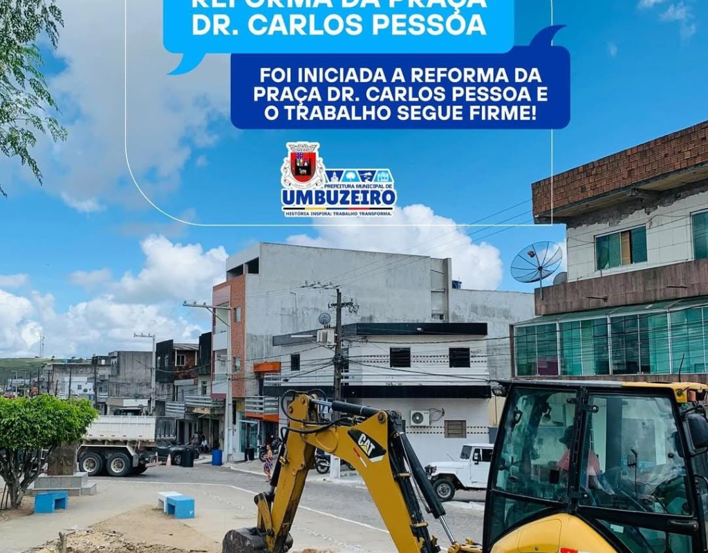 Foi iniciada hoje, 15 de abril, a tão esperada reforma da Praça Dr. Carlos Pessoa, localizada no bairro do Pau Santo.