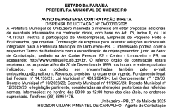 DISPENSA DE LICITAÇÃO Nº DV00010/2025