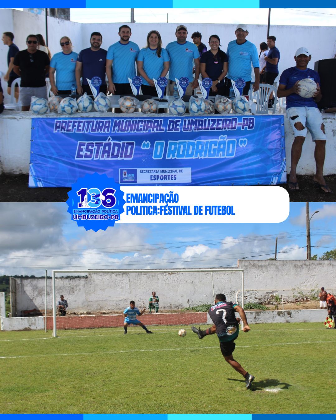 Festival de futebol de campo encerra primeiro dia da programação da festa de emancipação política de Umbuzeiro