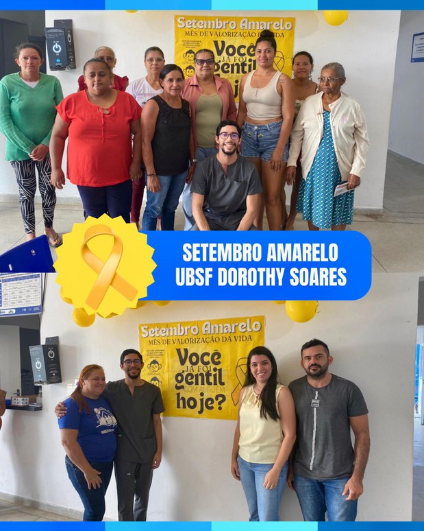 A UBSF Dorothy Soares realizou ações em alusão ao Setembro Amarelo, campanha dedicada à conscientização sobre a importância da saúde mental e à prevenção ao suicídio. 🌻🕊