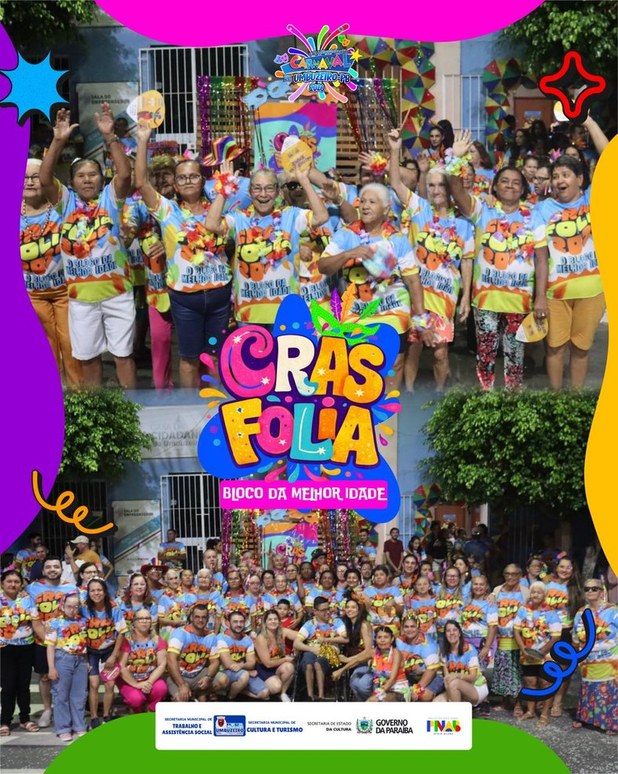 Que energia linda foi o nosso CRAS Folia – Bloco da Melhor Idade! 🎉💃🕺