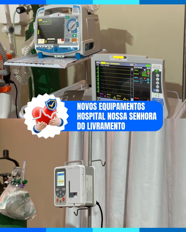 🏥 O Hospital Nossa Senhora do Livramento recebeu recentemente novos equipamentos locados que irão fortalecer ainda mais o cuidado com a saúde da população
