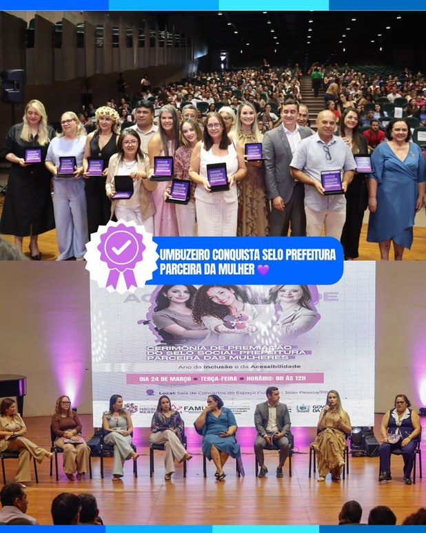 Umbuzeiro conquista pela quarta vez Selo Prefeitura Parceira da Mulher