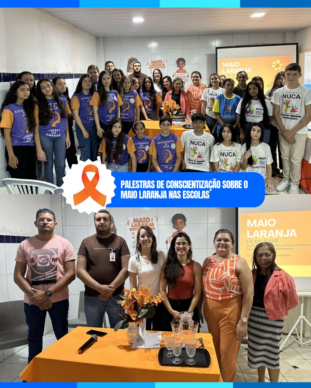 Prefeitura de Umbuzeiro realiza palestras de conscientização sobre o Maio Laranja